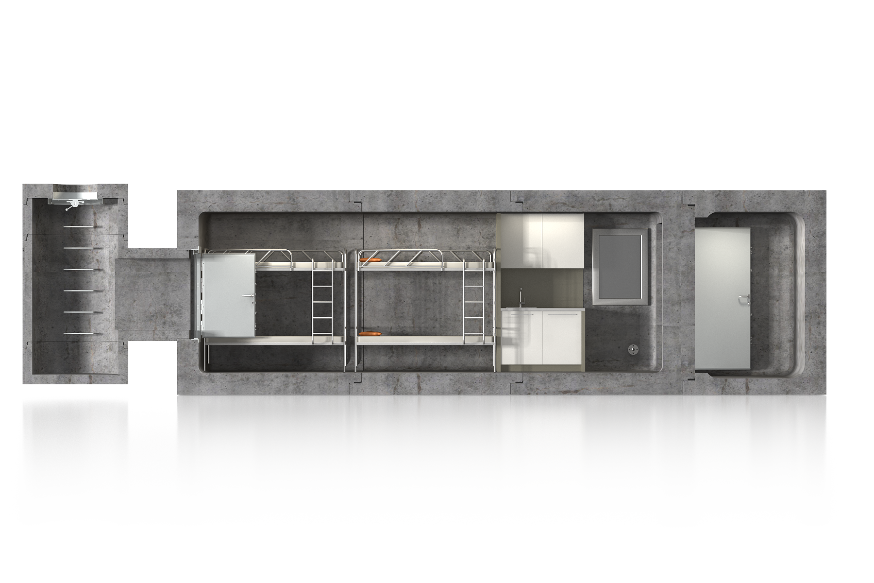 Modular Shelter_M_wiz_PP_B2_przekroj bok A2